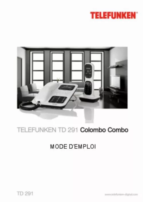 Mode d'emploi TELEFUNKEN TD291 COLOMBO
