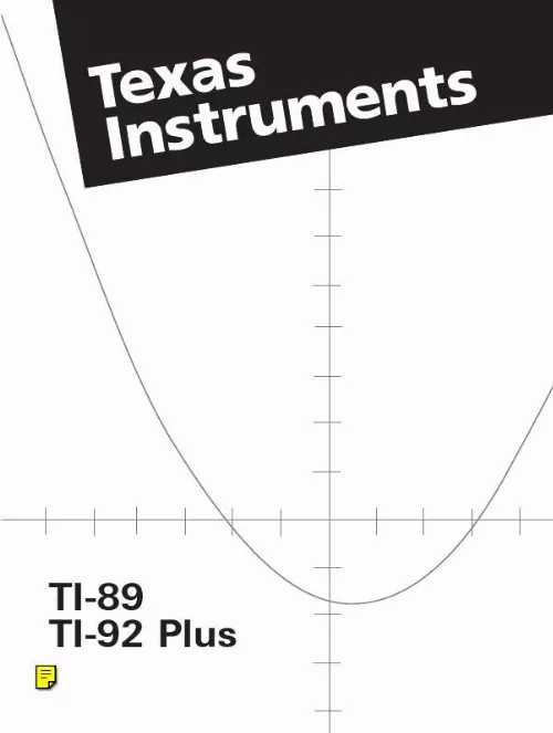 Mode d'emploi TEXAS INSTRUMENTS TI-89