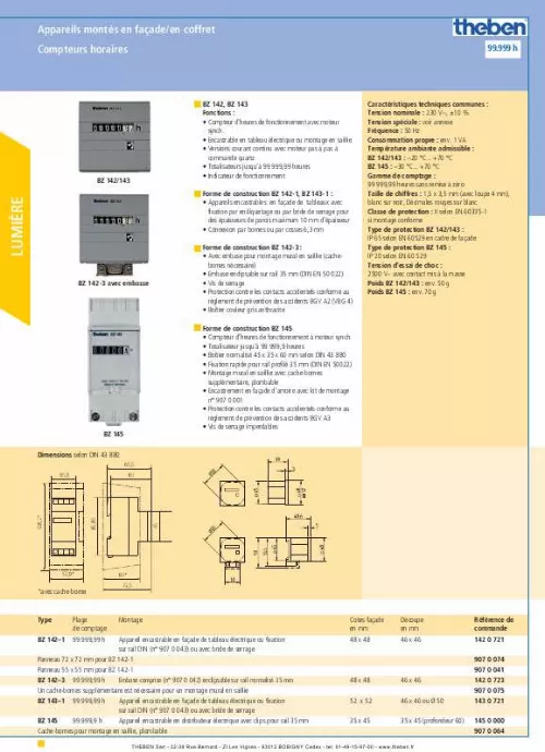 Mode d'emploi THEBEN BZ 143 1