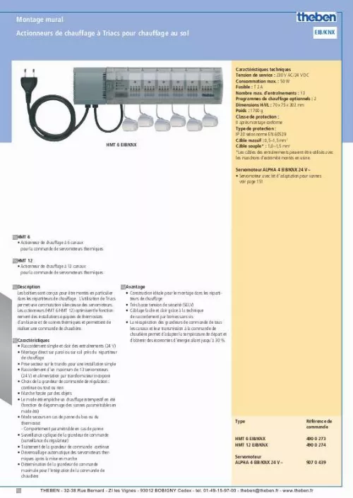 Mode d'emploi THEBEN HMT 12 EIB-KNX