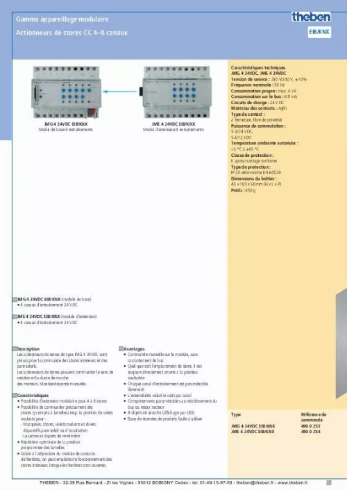 Mode d'emploi THEBEN JMG 4 24VDC EIB-KNX