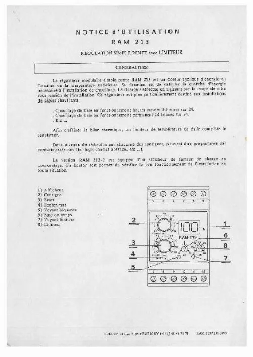 Mode d'emploi THEBEN RAM 213