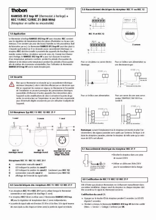 Mode d'emploi THEBEN REC 11