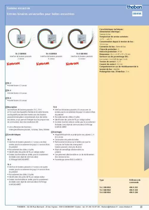 Mode d'emploi THEBEN TA 6 EIB-KNX