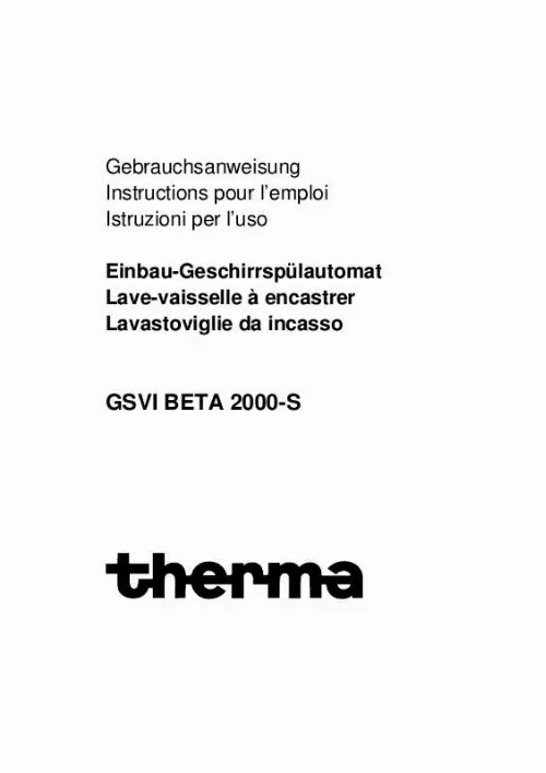 Mode d'emploi THERMA GSVBETA2000-S