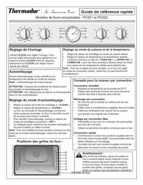 Mode d'emploi THERMADOR PO301