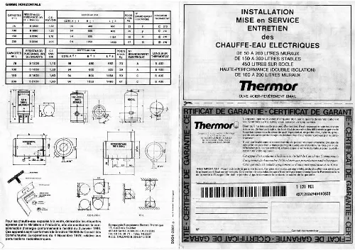 Mode d'emploi THERMOR CHAUFFE EAU ELECTRIQUE T 151 ME1