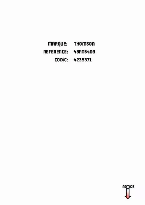 Mode d'emploi THOMSON 48FA3203