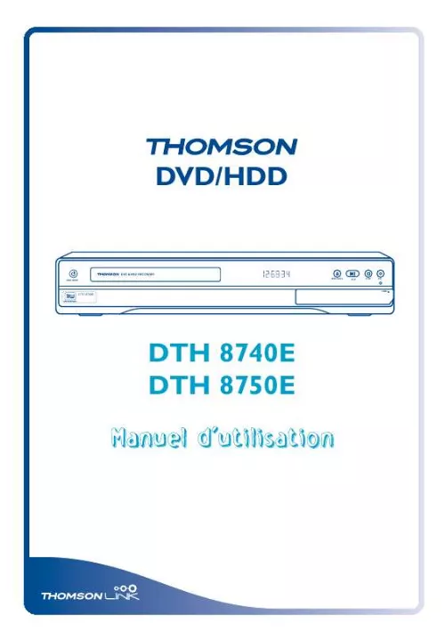 Mode d'emploi THOMSON DTH 8740E