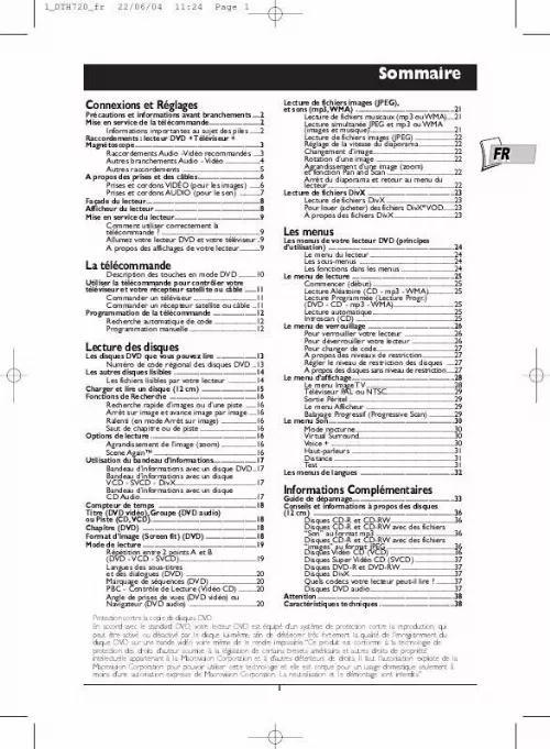 Mode d'emploi THOMSON DTH720