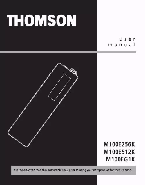 Mode d'emploi THOMSON M100E