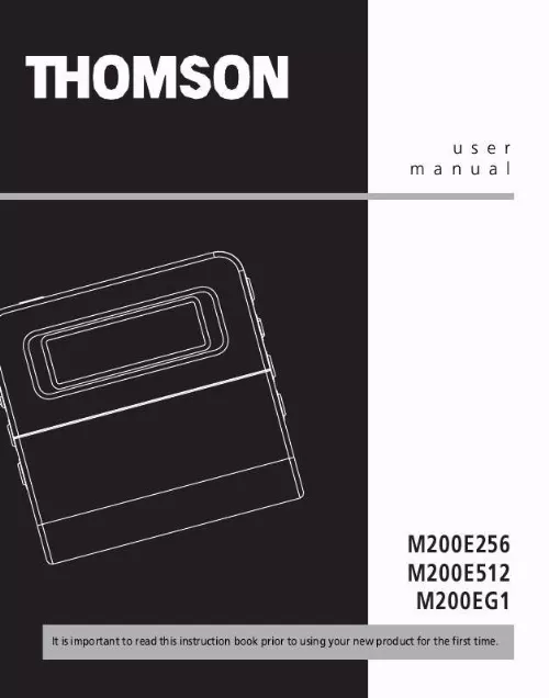 Mode d'emploi THOMSON M200E