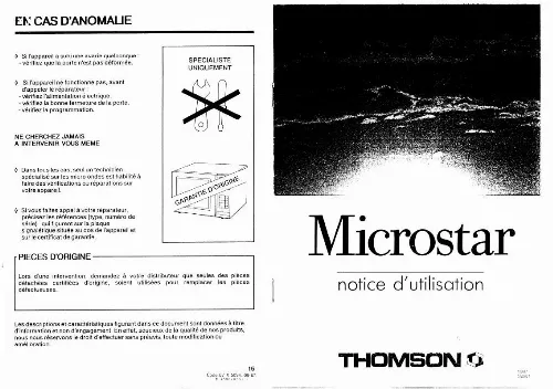 Mode d'emploi THOMSON MICROSTAR M807