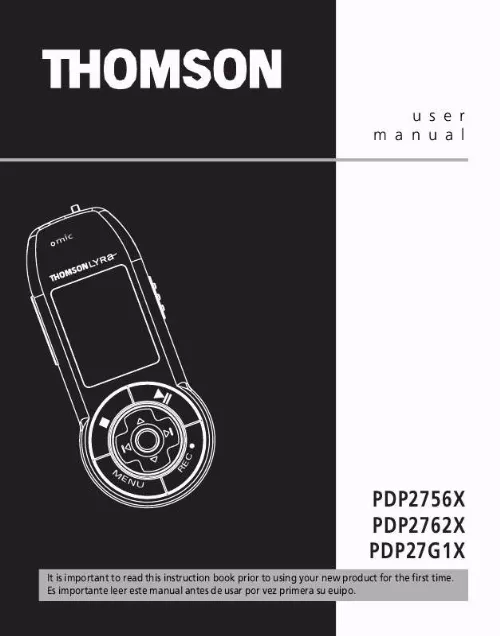 Mode d'emploi THOMSON PDP2756X