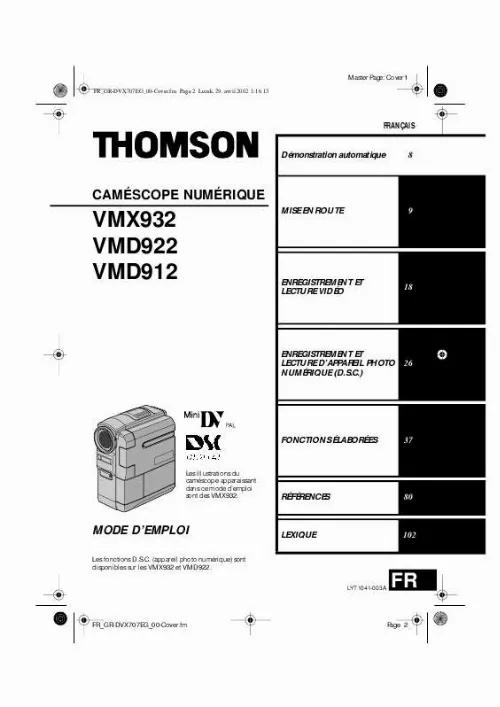 Mode d'emploi THOMSON VMX932