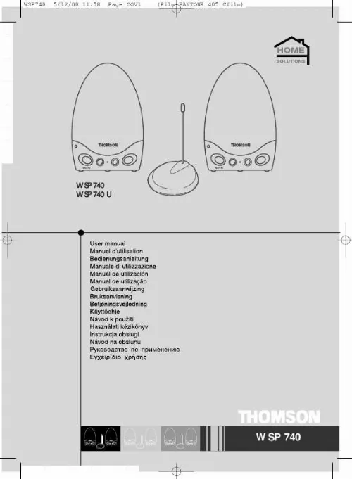 Mode d'emploi THOMSON WSP 740