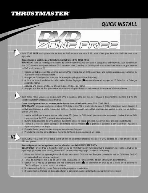Mode d'emploi THRUSTMASTER DVD PACK