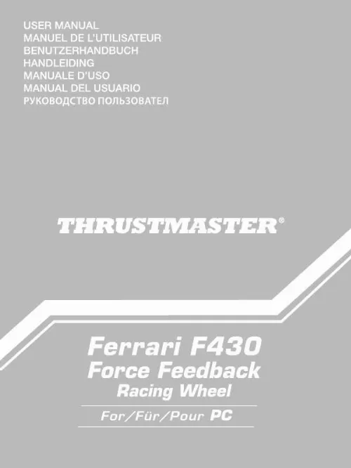 Mode d'emploi THRUSTMASTER F430 FFB