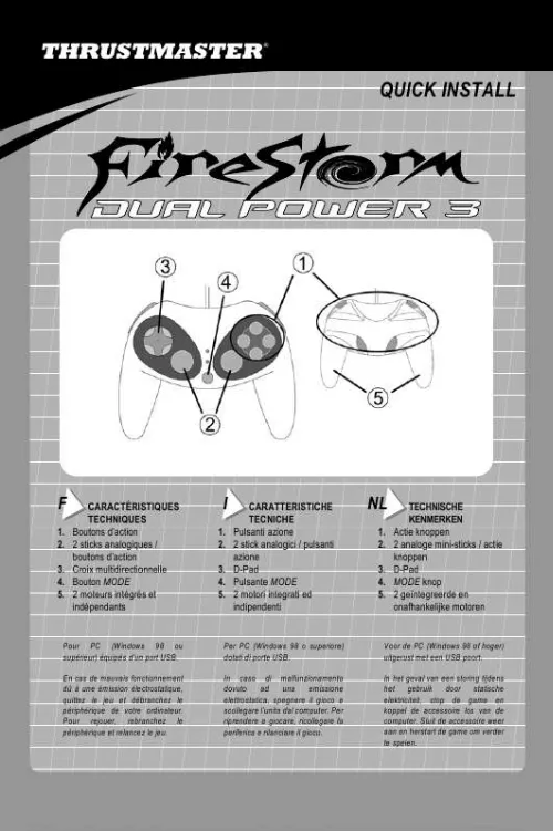 Mode d'emploi THRUSTMASTER FIRESTORM DUAL POWER 3