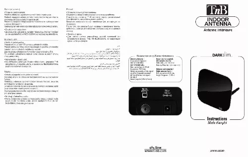 Mode d'emploi TNB DARK SLIM