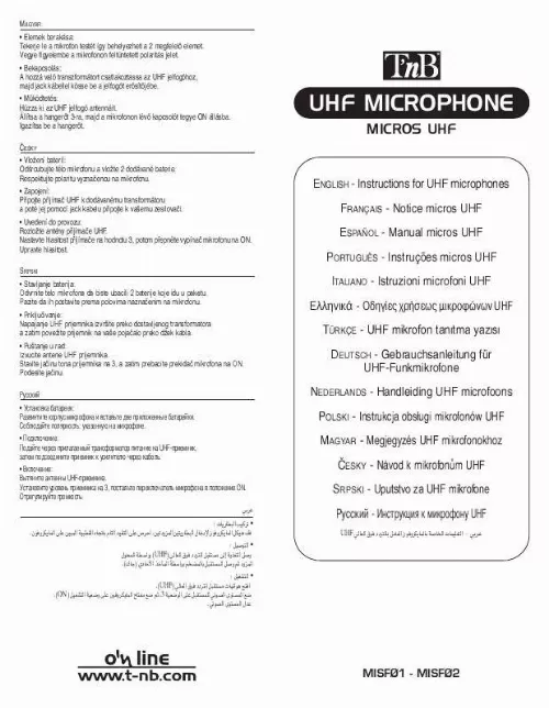 Mode d'emploi TNB UHF MICROPHONE