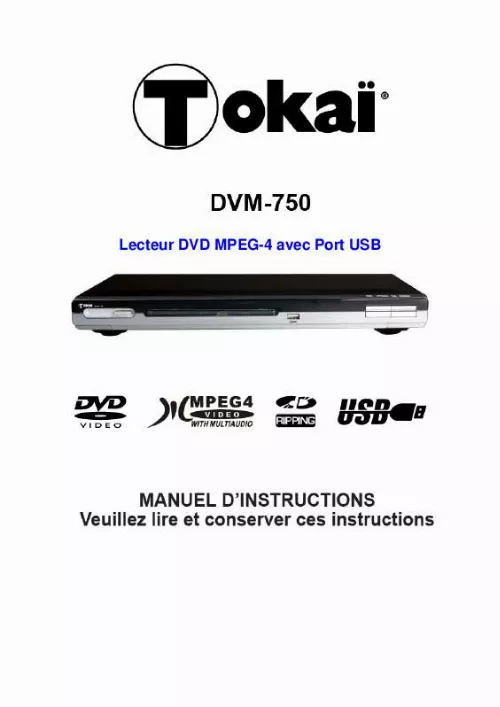 Mode d'emploi TOKAI DVM-750
