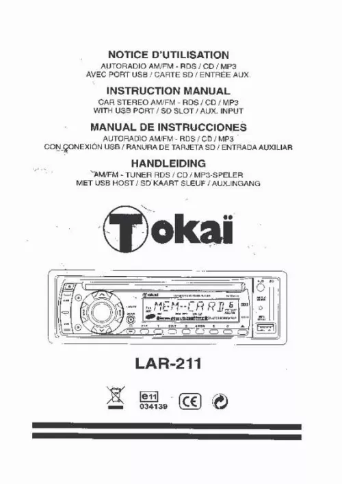 Mode d'emploi TOKAI LAR 211
