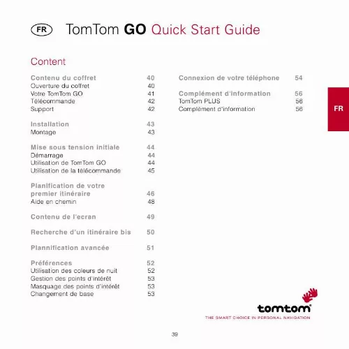 Mode d'emploi TOMTOM GO 700