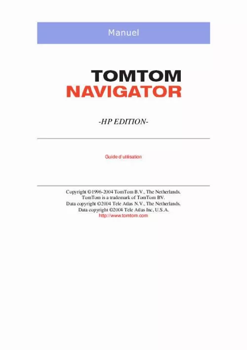 Mode d'emploi TOMTOM NAVIGATOR 5-HP EDITION