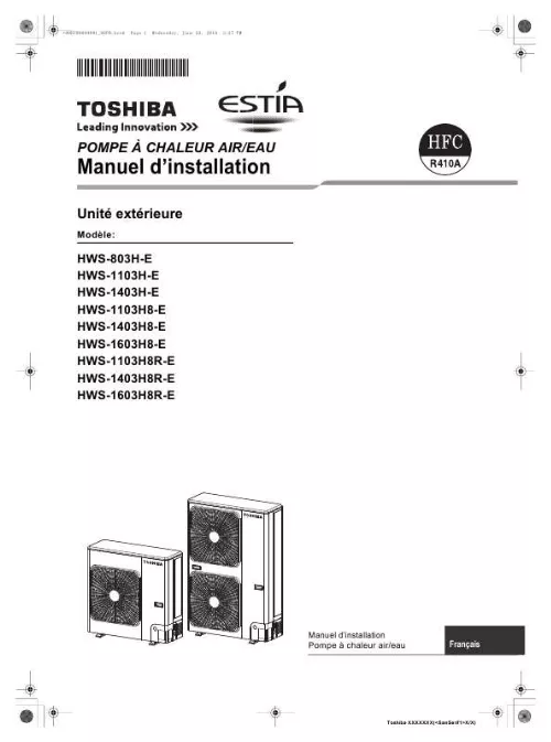 Mode d'emploi TOSHIBA HWS-1103H8-E