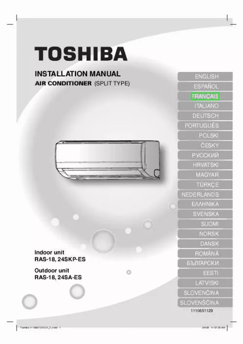 Mode d'emploi TOSHIBA RAS-18SA-ES