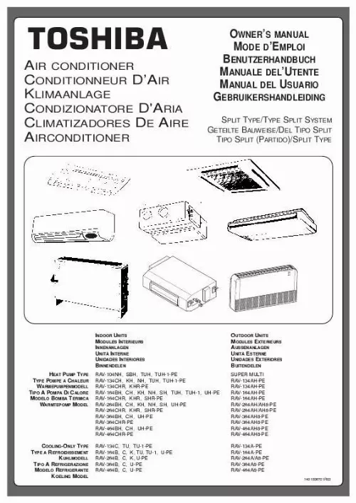 Mode d'emploi TOSHIBA RAV-164KHR-PE