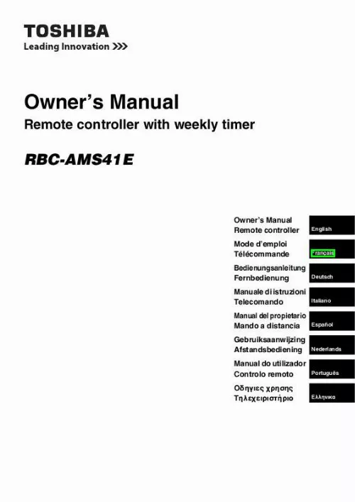 Mode d'emploi TOSHIBA RBC-AMS41E