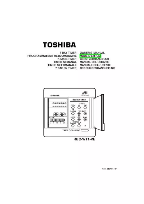 Mode d'emploi TOSHIBA RBC-WT1-PE