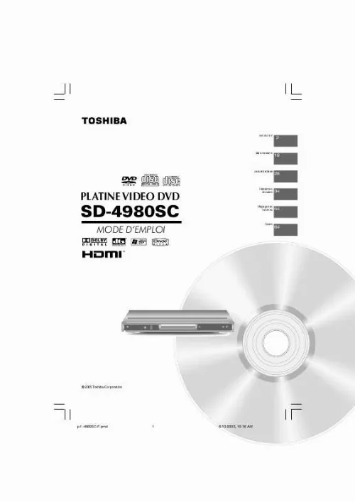 Mode d'emploi TOSHIBA SD-4980