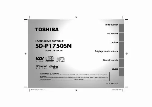 Mode d'emploi TOSHIBA SD-P1750