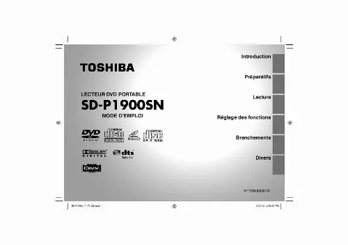 Mode d'emploi TOSHIBA SD-P1900