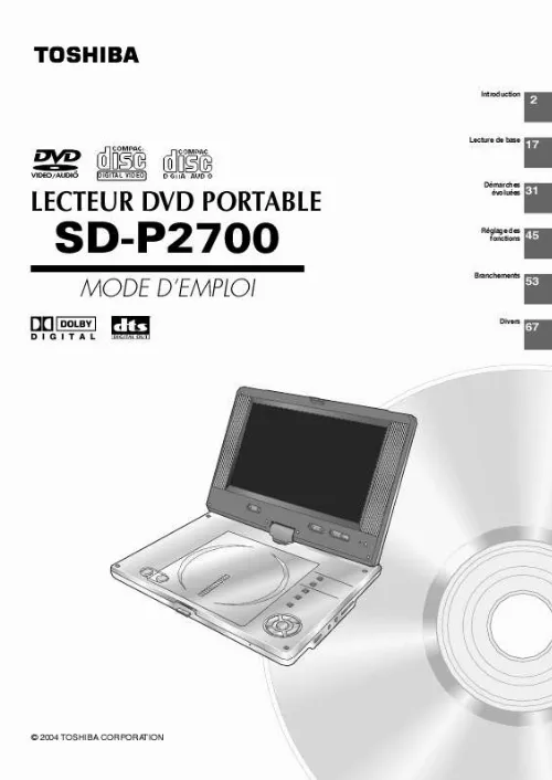 Mode d'emploi TOSHIBA SD-P2700