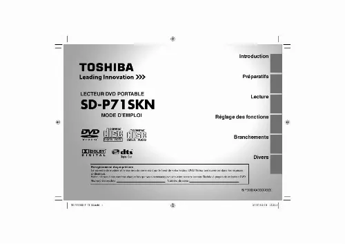 Mode d'emploi TOSHIBA SD-P71SK