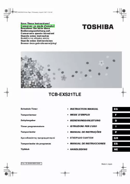 Mode d'emploi TOSHIBA TCB-EXS21TLE