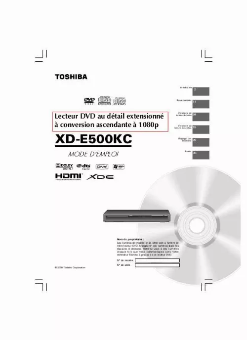 Mode d'emploi TOSHIBA XD-E500