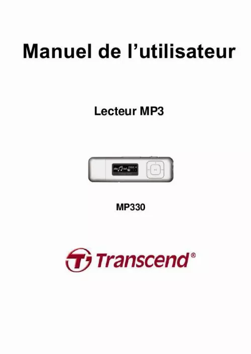 Mode d'emploi TRANSCEND MP330
