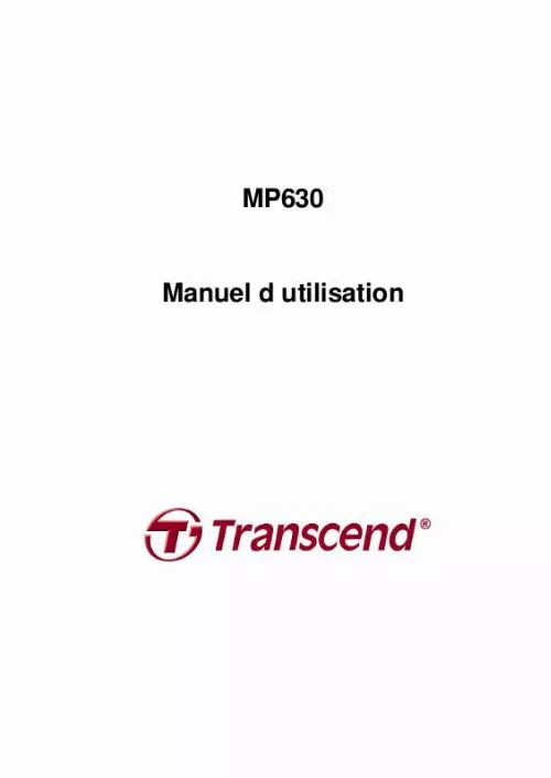 Mode d'emploi TRANSCEND TS2GMP630