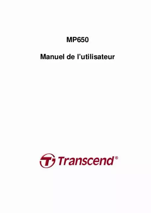 Mode d'emploi TRANSCEND TS2GMP650