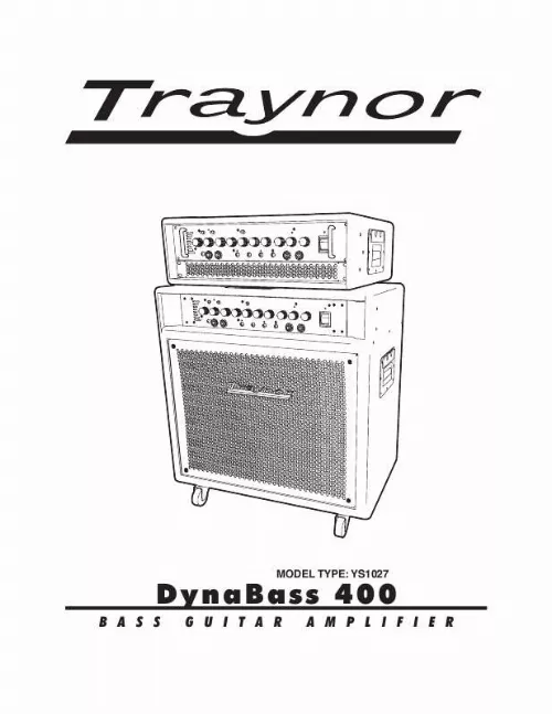 Mode d'emploi TRAYNOR DYNABASS 400
