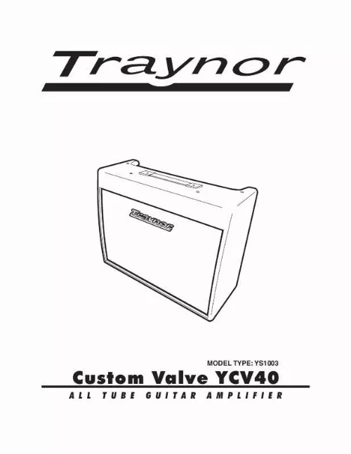 Mode d'emploi TRAYNOR YCV40