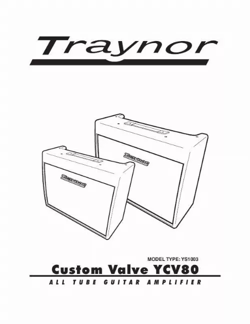 Mode d'emploi TRAYNOR YCV80
