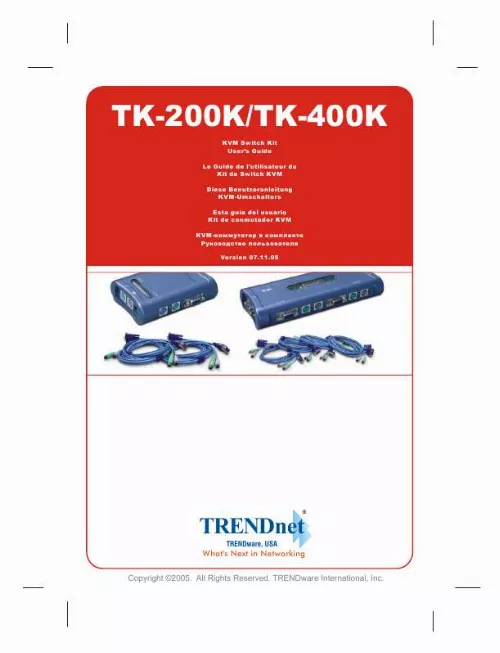 Mode d'emploi TRENDNET TK-200K