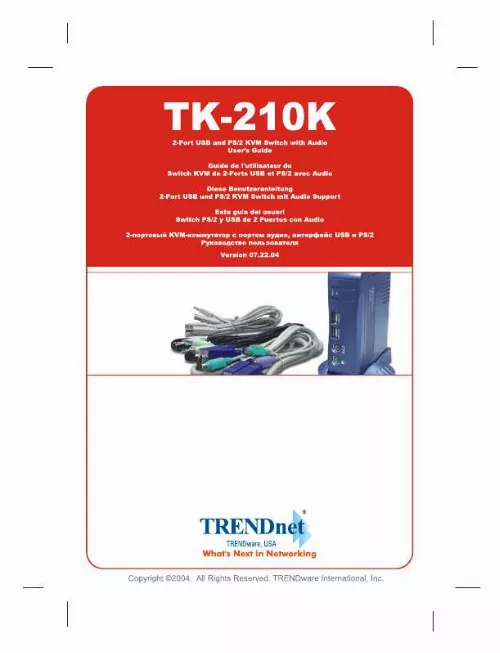 Mode d'emploi TRENDNET TK-210K