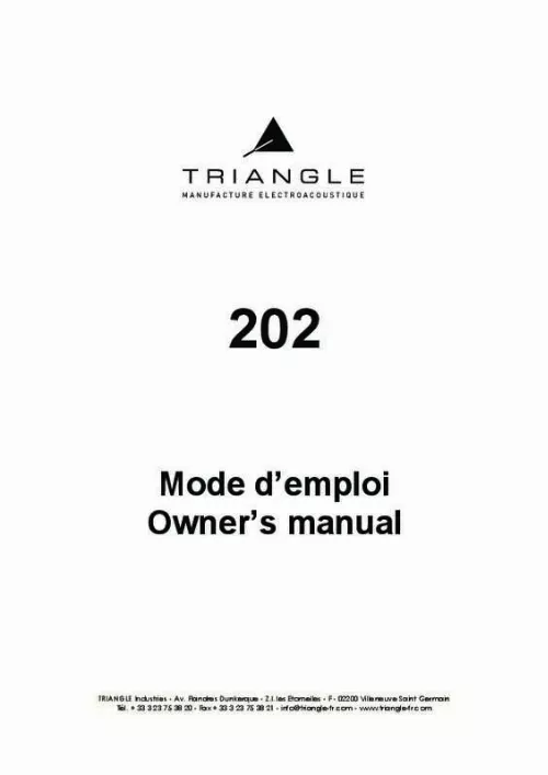 Mode d'emploi TRIANGLE COMETE 202